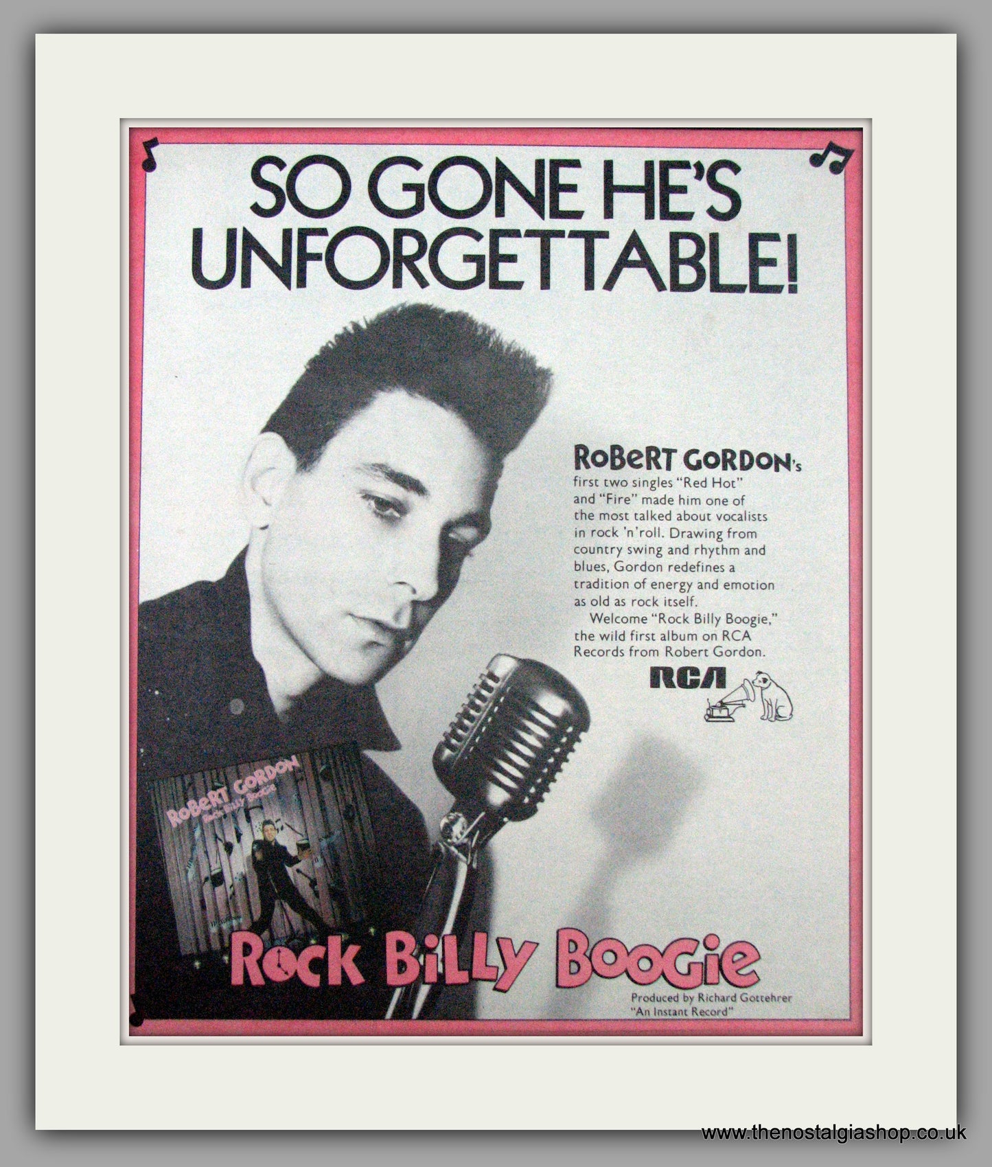 Robert Gordon. Rock Billy Boogie. Original Advert 1979 (ref AD9478)