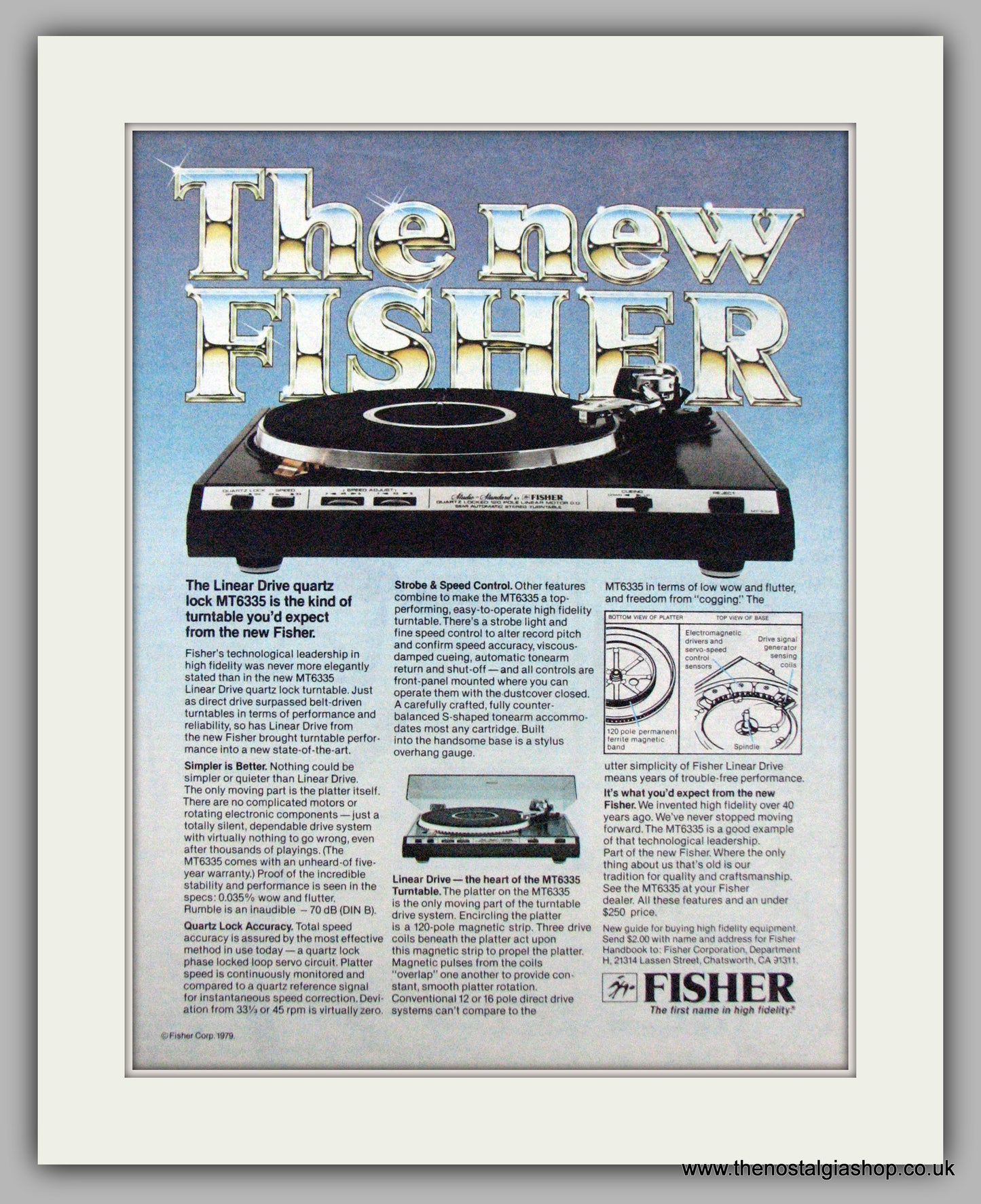 Fisher Turntables. Original Advert 1979 (ref AD9481)