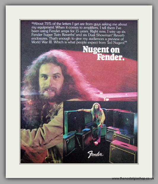 Fender Guitar Amps with Ted Nugent. Original Advert 1978 (ref AD9484)