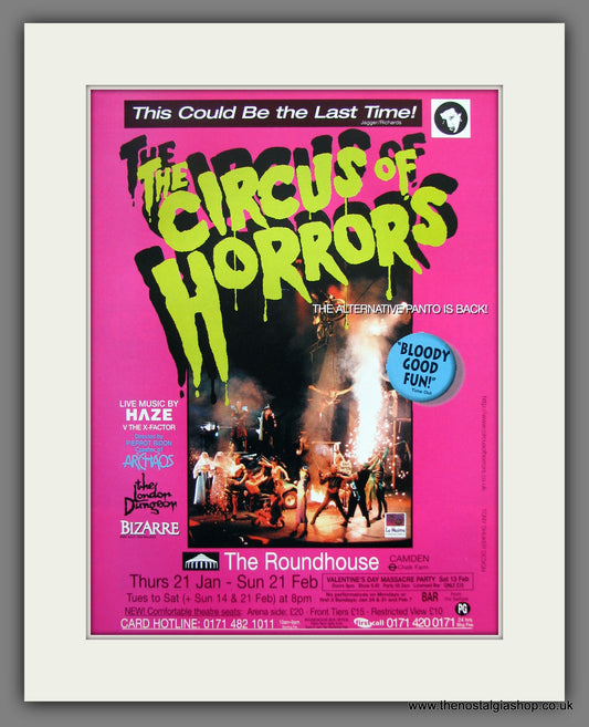 The Circus Of Horrors. 1995 Original Advert (ref AD54792)