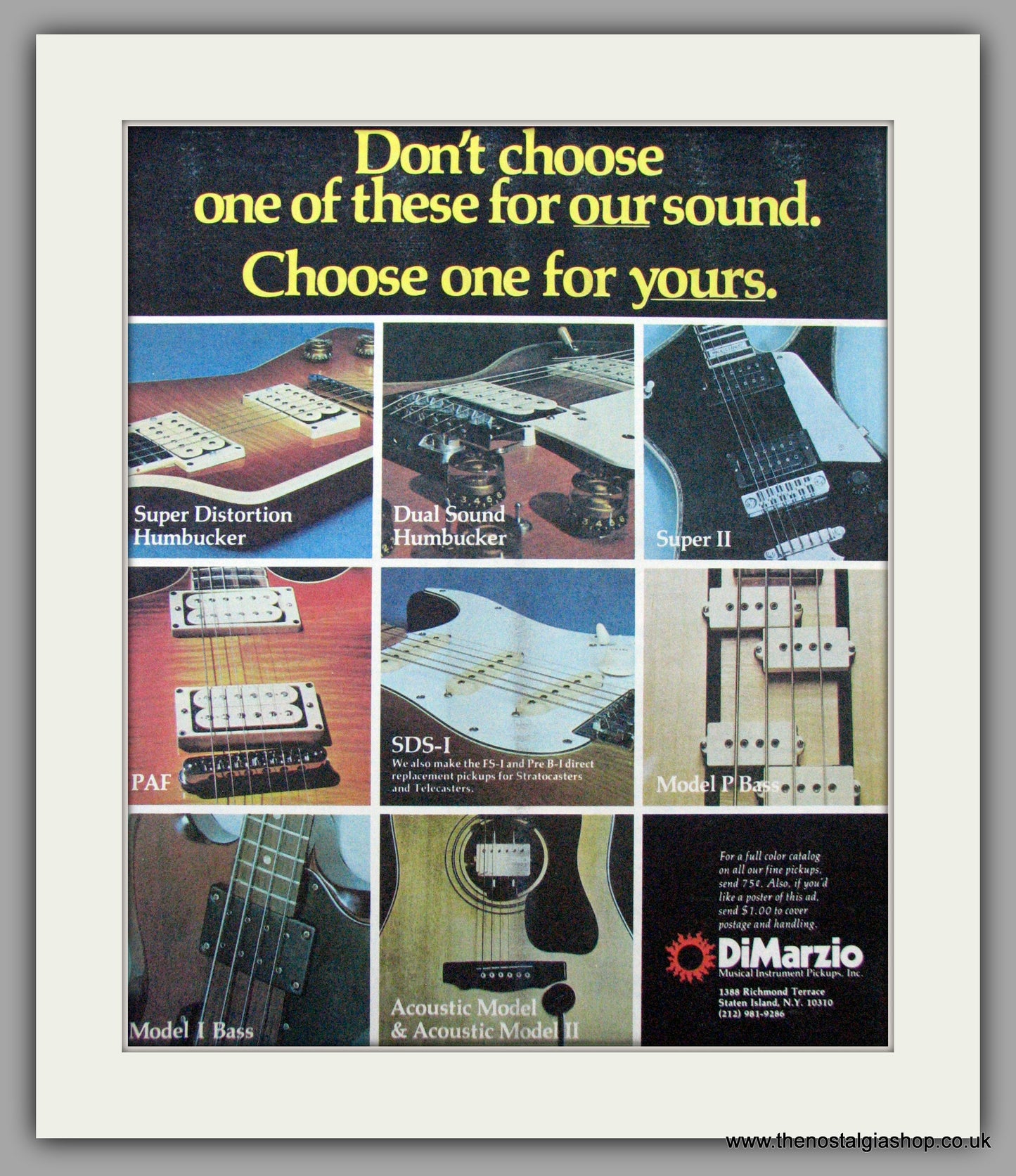 Dimarzio Pickups. Original Advert 1978 (ref AD9488)