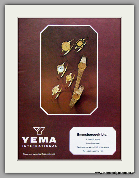 Yema Watches. Original Advert 1980.  (ref AD7662)