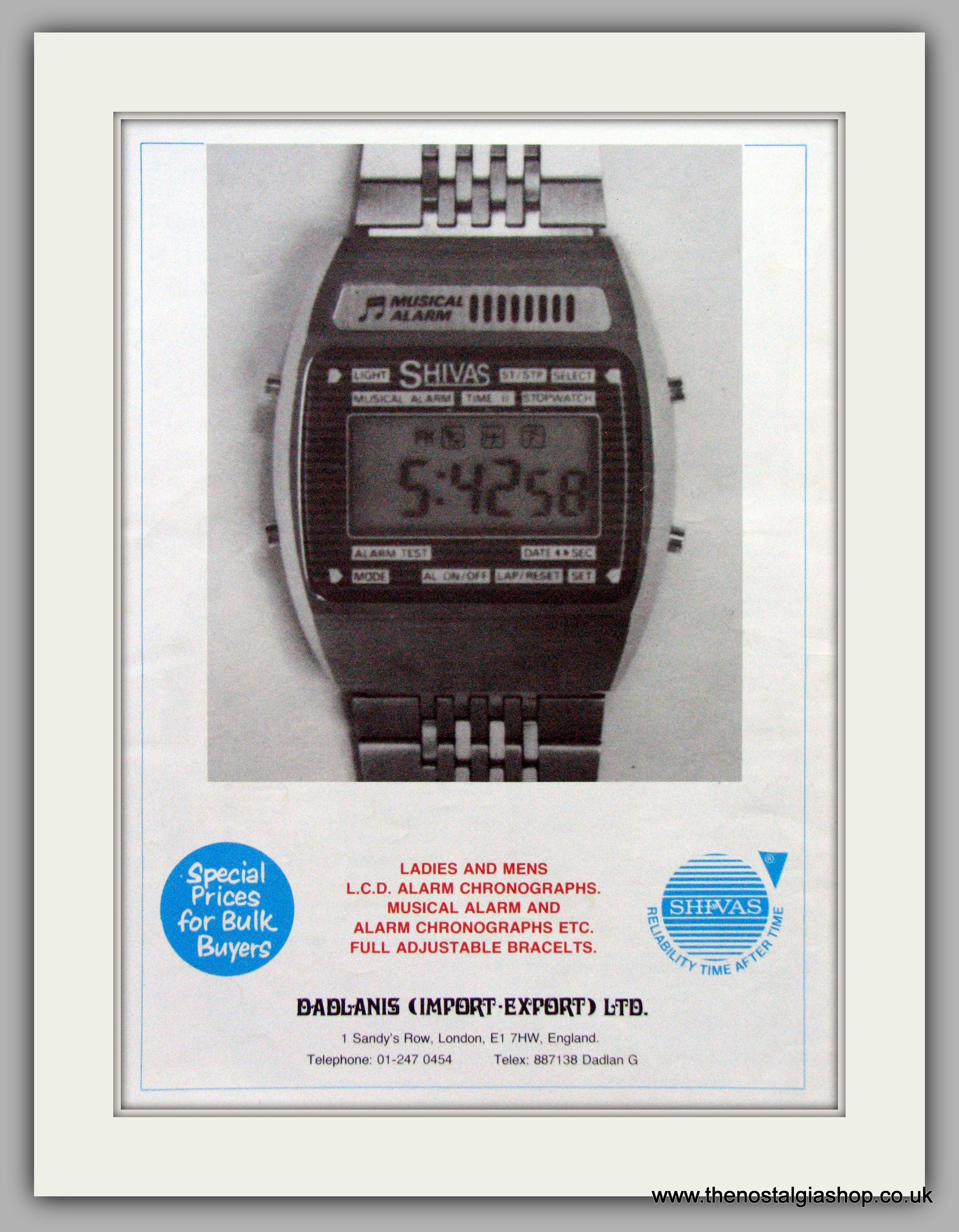 Shivas Quartz Watches. Original Advert 1980. (ref AD7674) – The ...