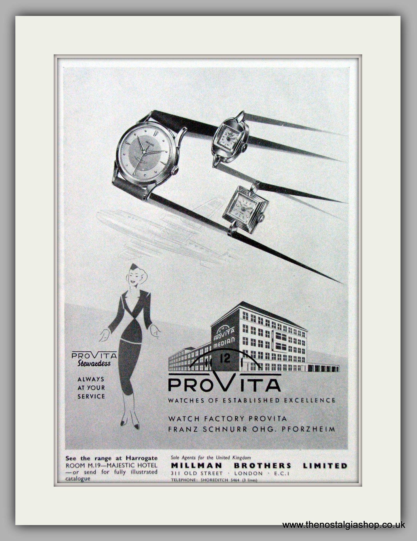 Provita Watches. Original Advert 1955.  (ref AD7694)