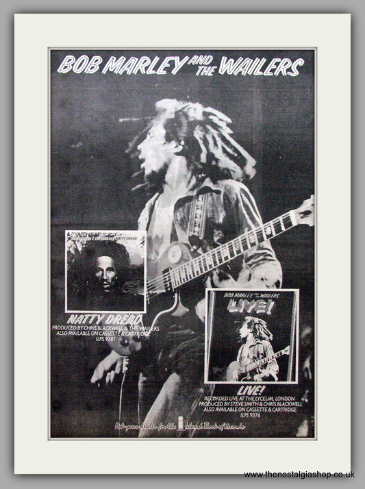 Bob Marley and The Wailers. Natty Dread. Original Advert 1975 (ref AD9507)