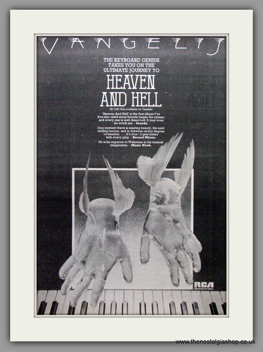 Vangelis. Heaven and Hell. Original Advert 1975 (ref AD9508)