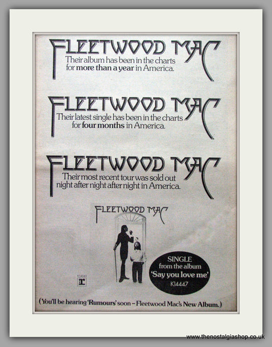 Fleetwood Mac. Say You Love Me. Original Advert 1976 (ref AD9522)