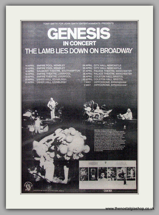 Genesis In Concert. Vintage Advert 1975 (ref AD9533)