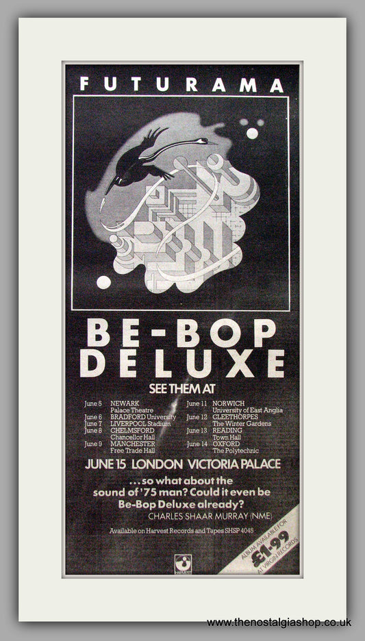 Be-Bop Deluxe. Futurama. Vintage Advert 1975 (ref AD9545)