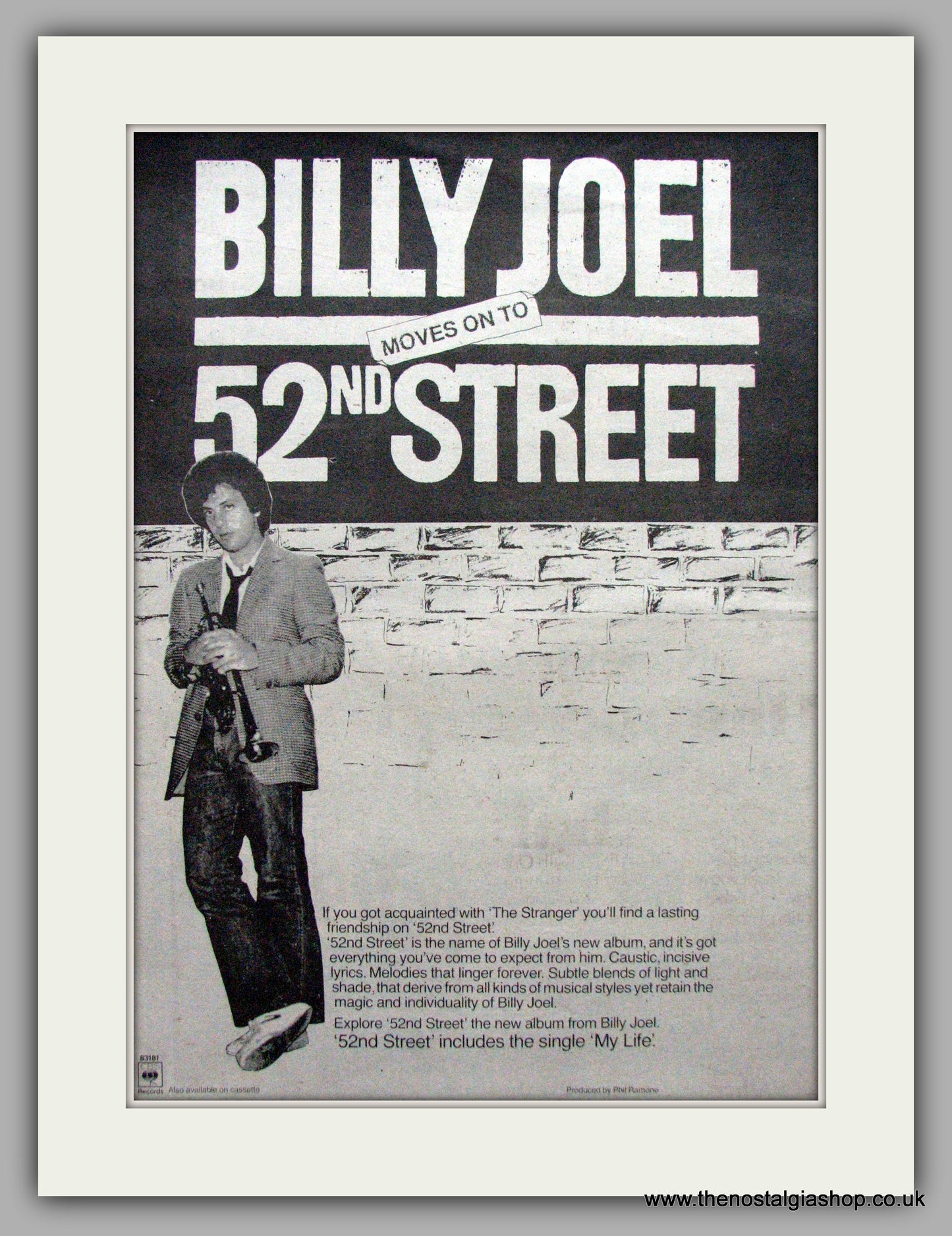 Billy Joel. 52nd Street. Vintage Advert 1978 (ref AD9550)