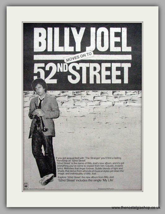 Billy Joel. 52nd Street. Vintage Advert 1978 (ref AD9550)