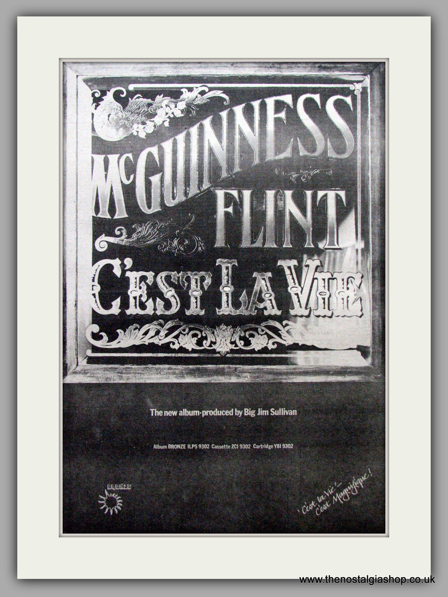 McGuinness Flint. C'est La Vie. Vintage Advert 1974 (ref AD9563)