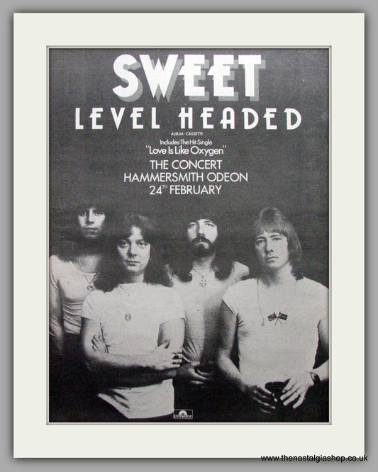 Sweet. Level Headed. Vintage Advert 1978 (ref AD9566)