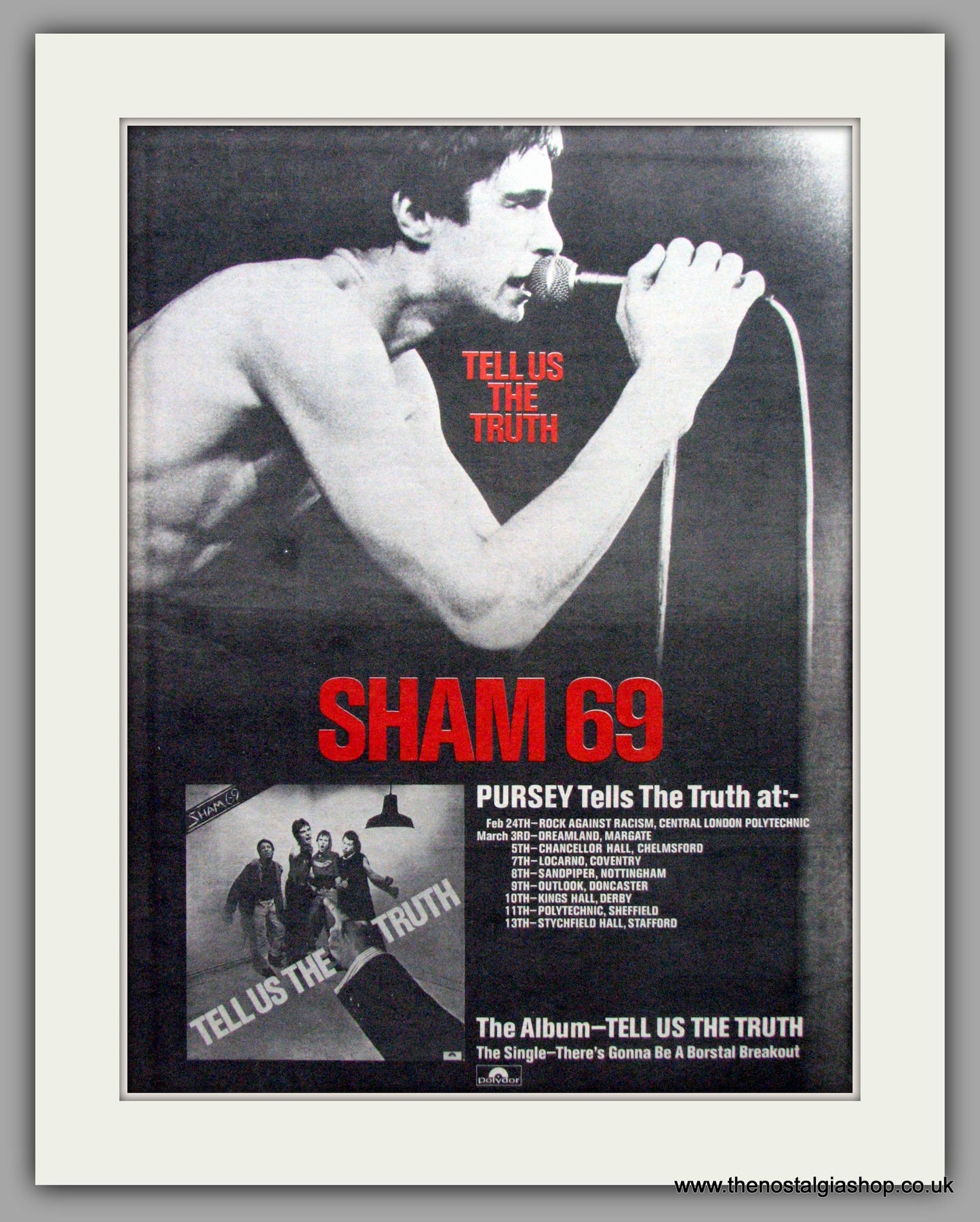 Sham 69. Tell Us The Truth. Vintage Advert 1978 (ref AD9567)