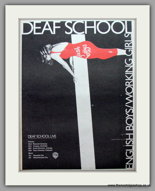 Deaf School. English Boys/Working Girls. Vintage Advert 1978 (ref AD9568)