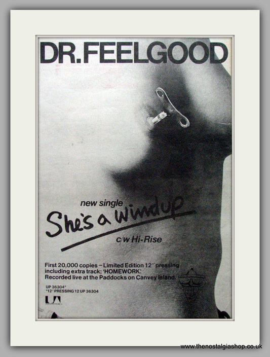 Dr. Feelgood. She's a Windup. Vintage Advert 1977 (ref AD9589)