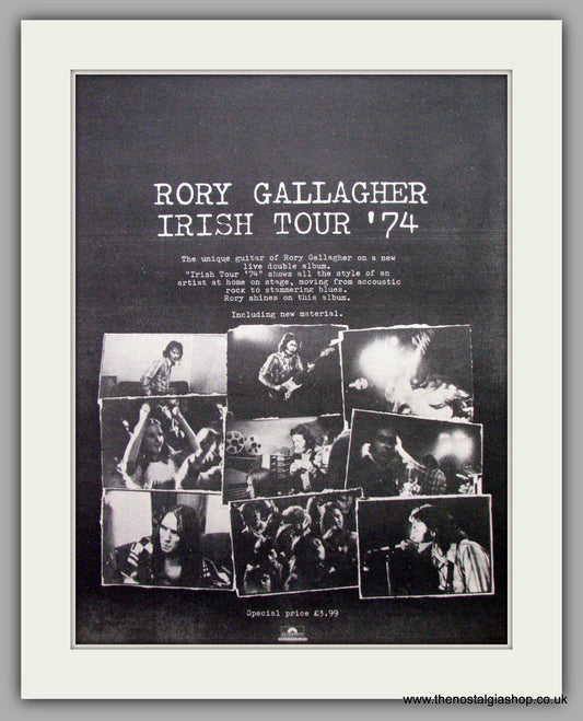 Rory Gallagher Irish Tour '74. Vintage Advert 1974 (ref AD9594)