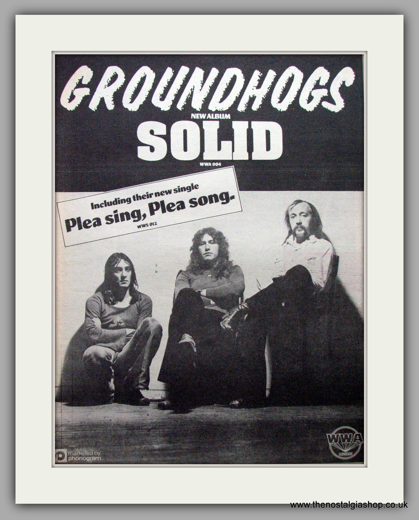 Groundhogs. Solid. Vintage Advert 1974 (ref AD9597)