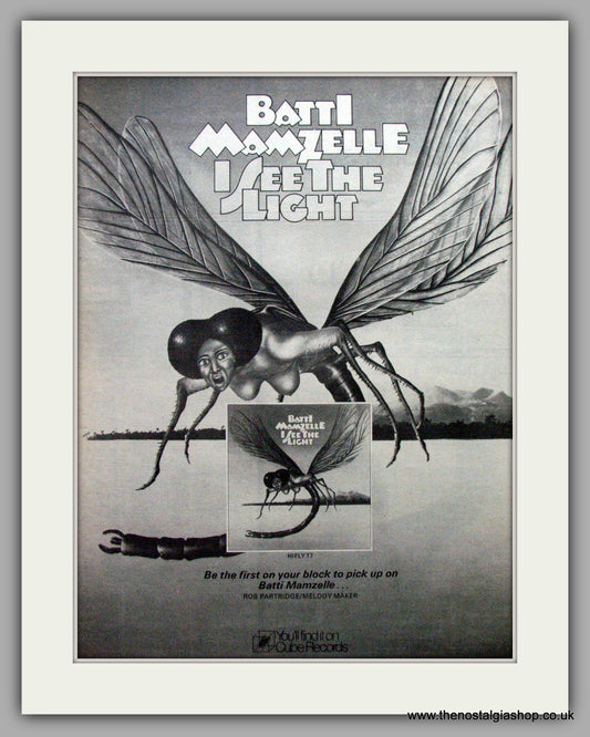 Batti Mamzelle. I See The Light. Vintage Advert 1974 (ref AD9598)