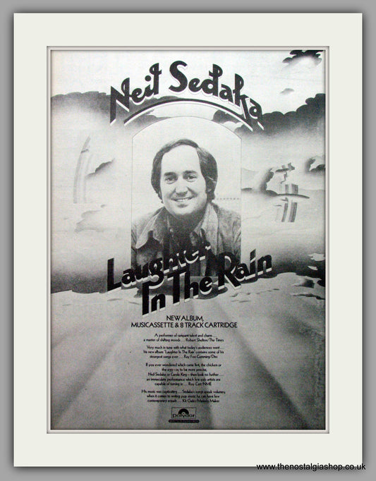 Neil Sedaka. Laughing In The Rain. Vintage Advert 1974 (ref AD9614)