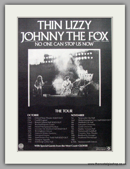 Thin Lizzy. Johnny The Fox. Vintage Advert 1976 (ref AD9626)