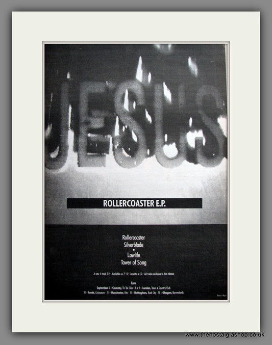 Jesus. Rollercoaster E.P. Original Advert 1990 (ref AD12294)