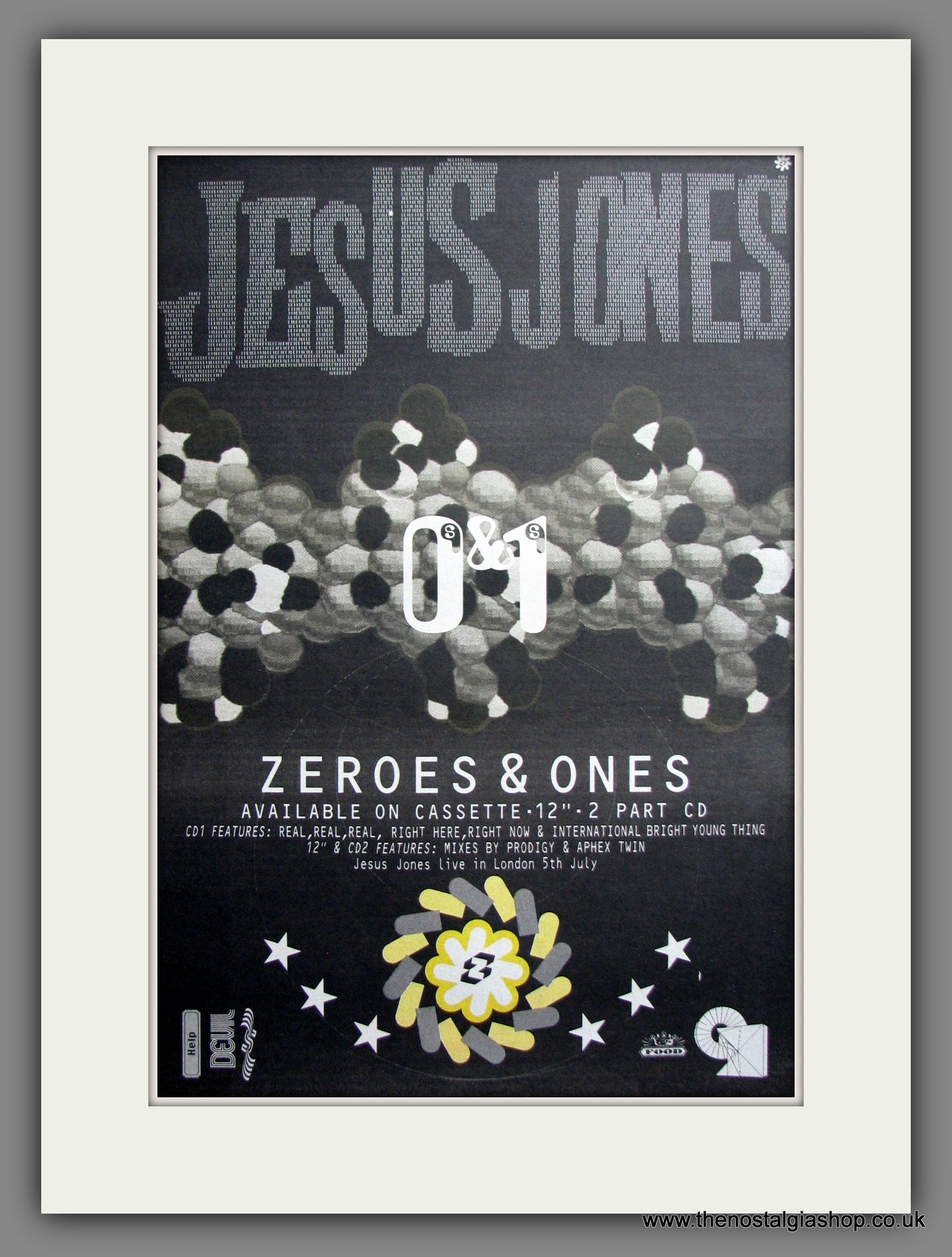 Jesus Jones. Zeroes & Ones. Original Advert 1993 (ref AD12295)