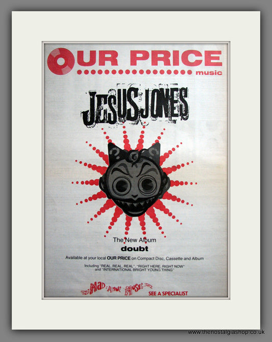 Jesus Jones. Doubt. Original Advert 1991 (ref AD12298)