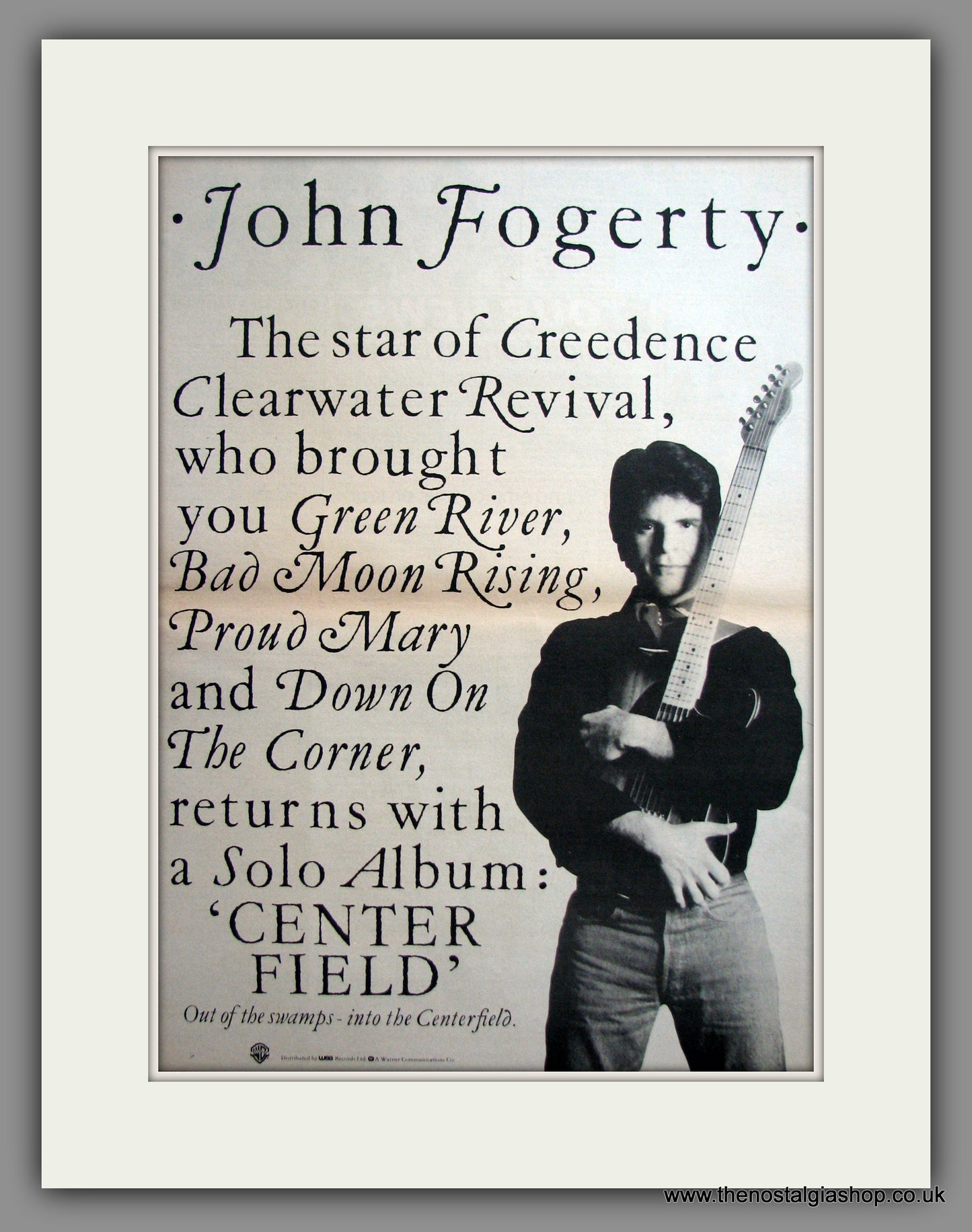 John Fogerty. Centre Field.  Original Advert 1985 (ref AD12314)