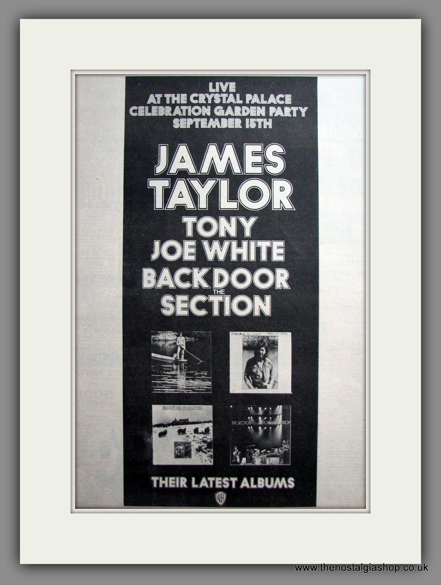 James Taylor. Original Advert 1973 (ref AD12318)