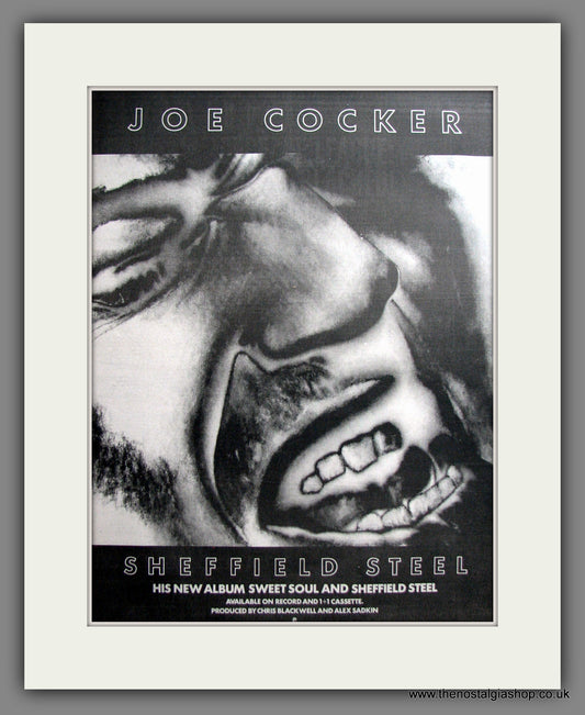 Joe Cocker. Sheffield Steel. Original Advert 1982 (ref AD12328)