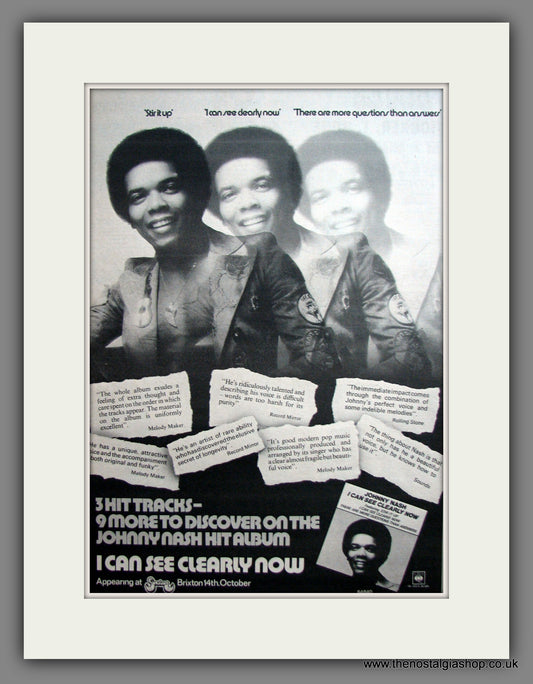 Johnny Nash. I Can See Clearly Now. Original Advert 1972 (ref AD12394)