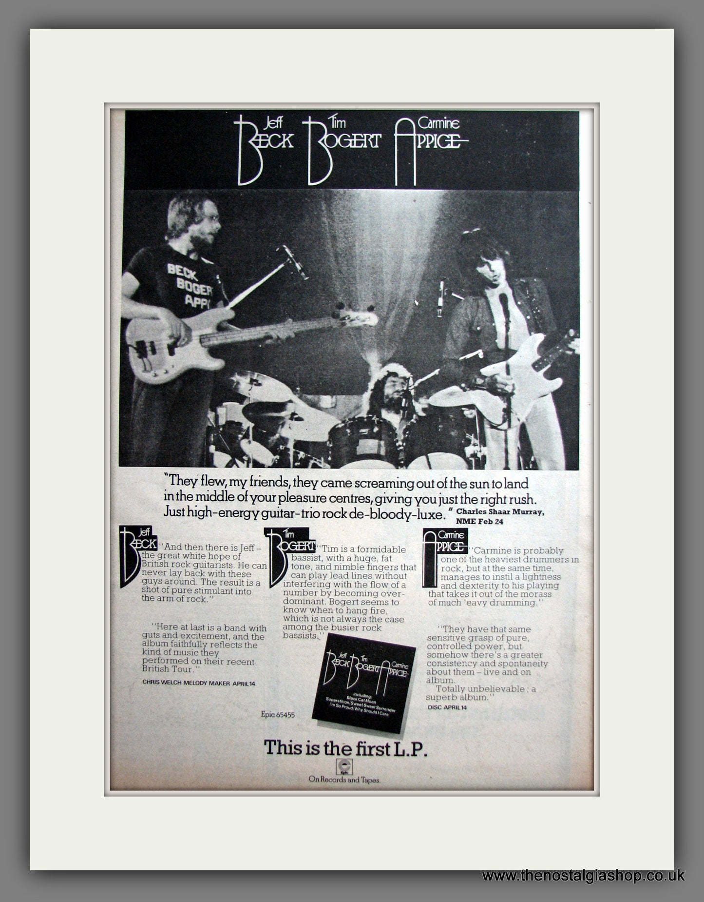 Beck, Bogert, Appice First L.P. Original Advert 1973 (ref AD12397)