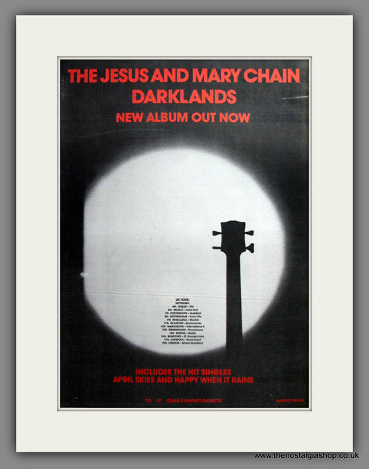 Jesus And Mary Chain, Darklands. Original Advert 1987 (ref AD12430)