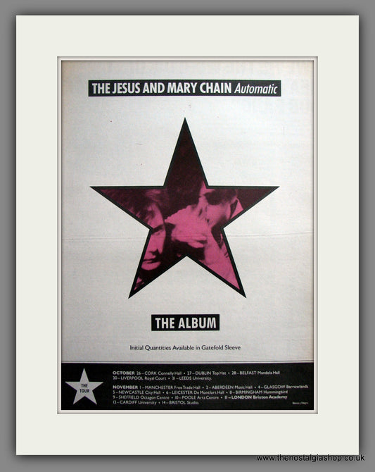 Jesus And Mary Chain, Automatic. Original Advert 1989 (ref AD12432)