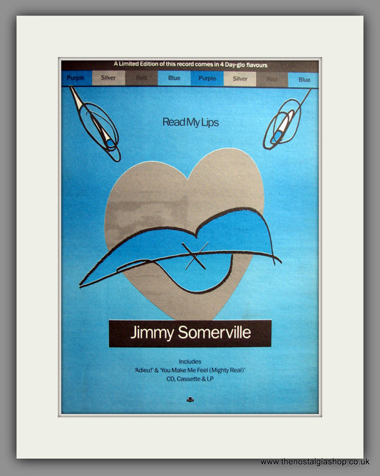 Jimmy Somerville, Read My Lips. Original Advert 1989 (ref AD12437)