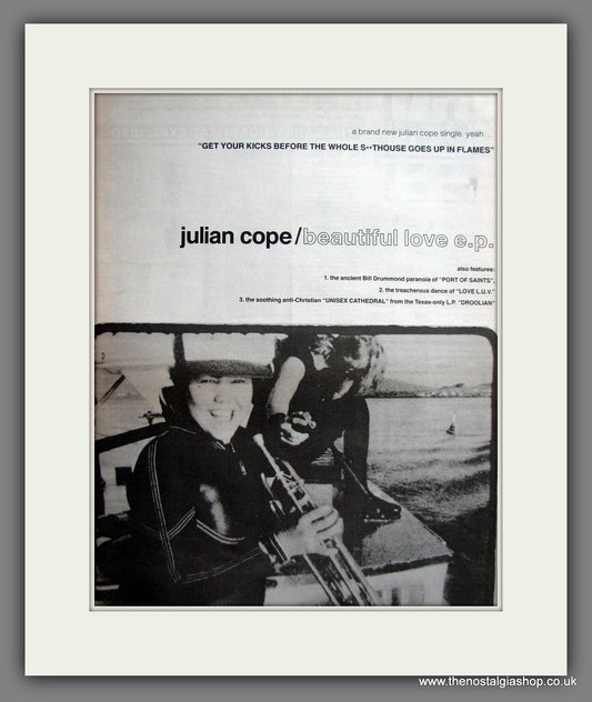 Julian Cope, Beautiful Love. Original Advert 1991 (ref AD12449)