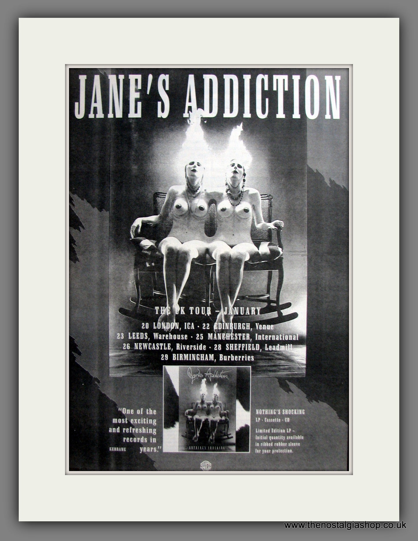 Jane's Addiction Tour Dates. Original Advert 1989 (ref AD12455)