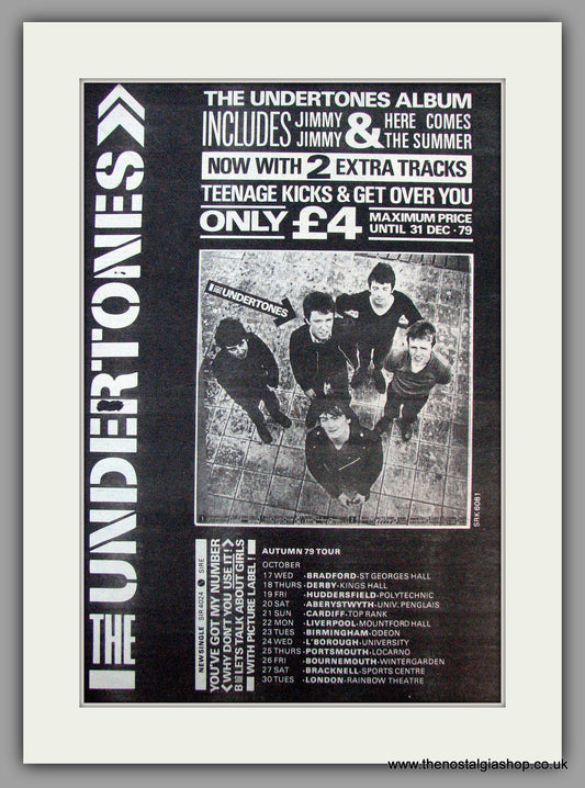 Undertones (The) 1979 UK Tour Dates. Vintage Advert 1979 (ref AD9653)