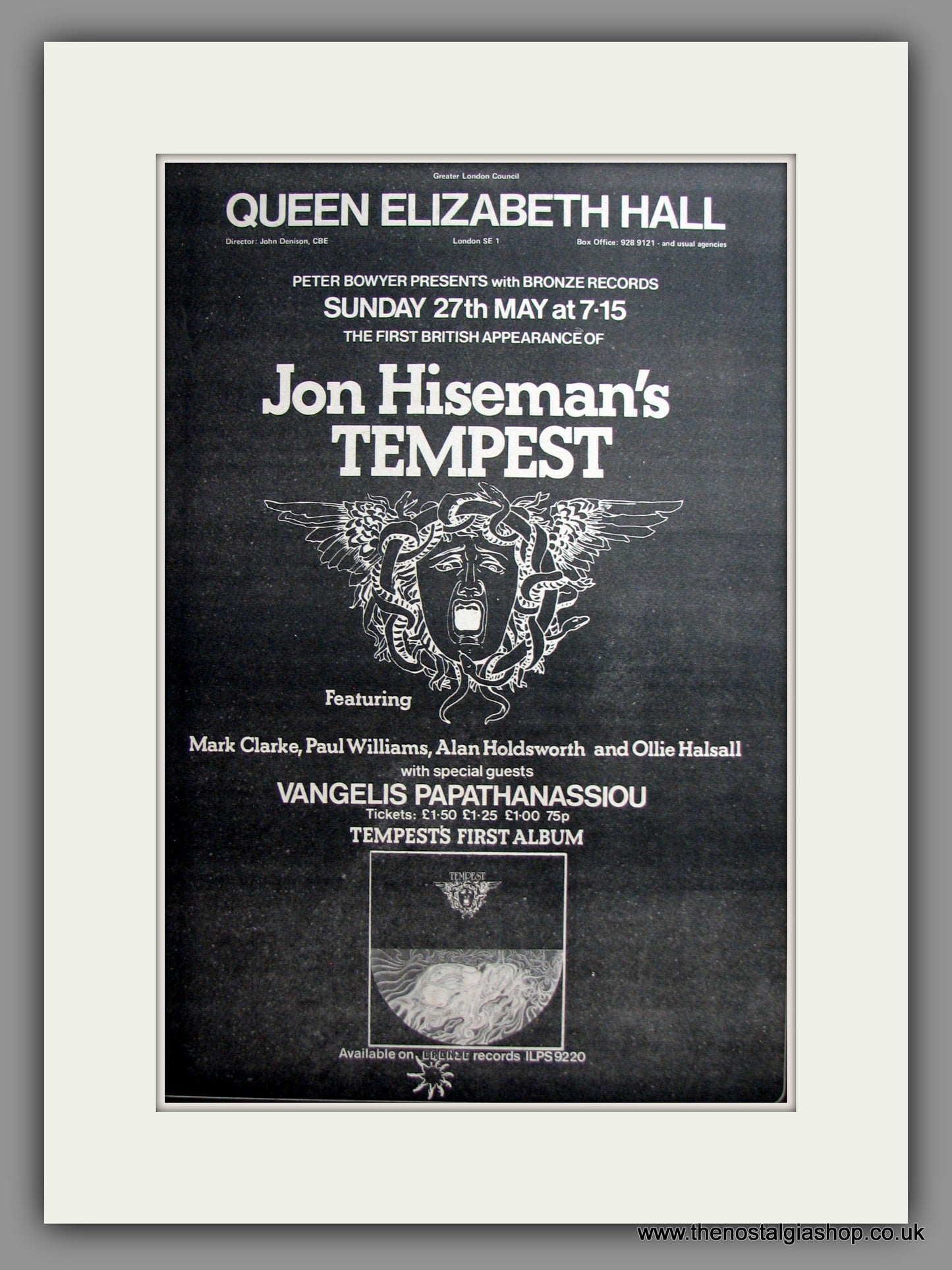 Jon Hiseman's Tempest. Original Advert 1973 (ref AD12458)