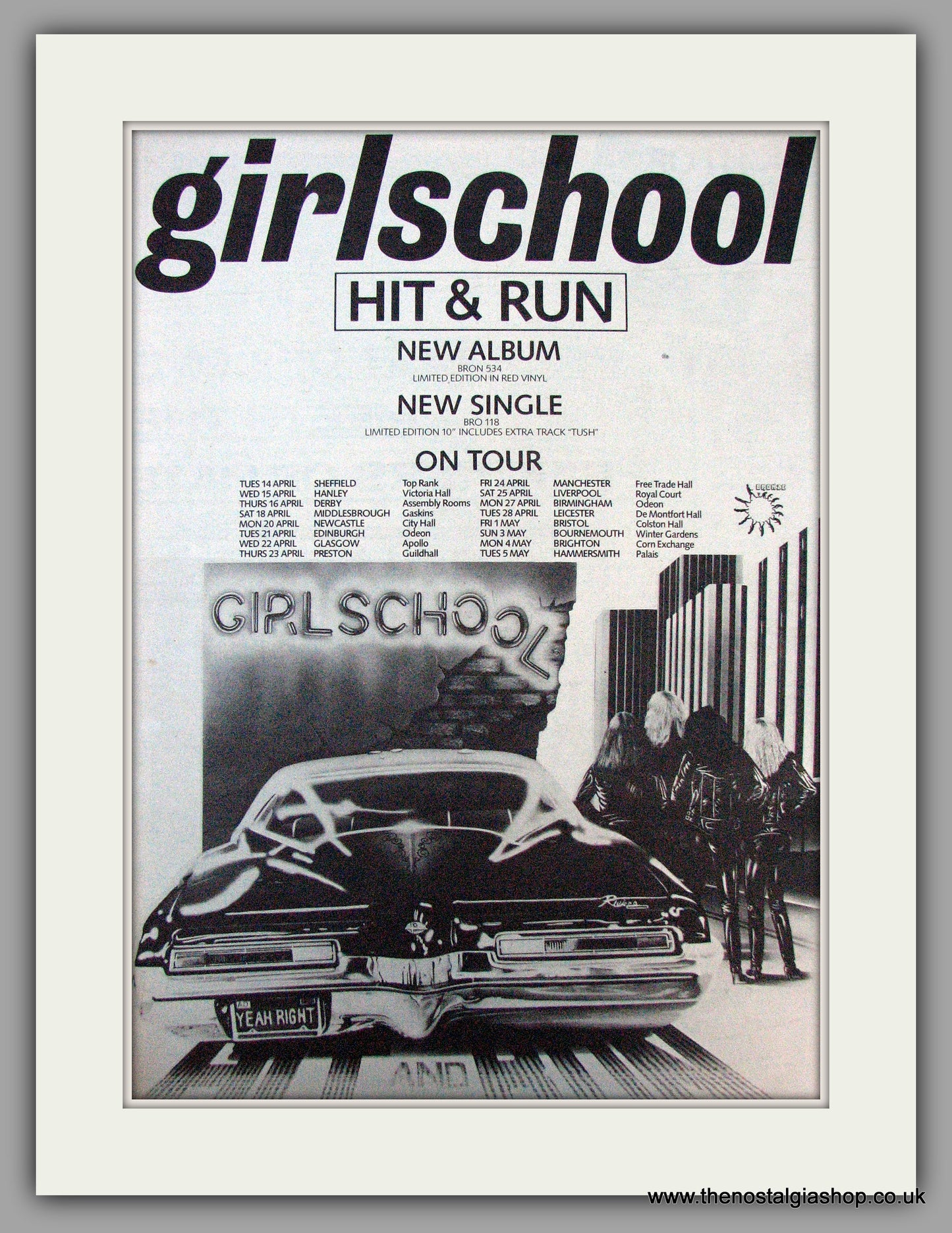 Girlschool. Hit And Run. Vintage Advert 1981 (ref AD9655)