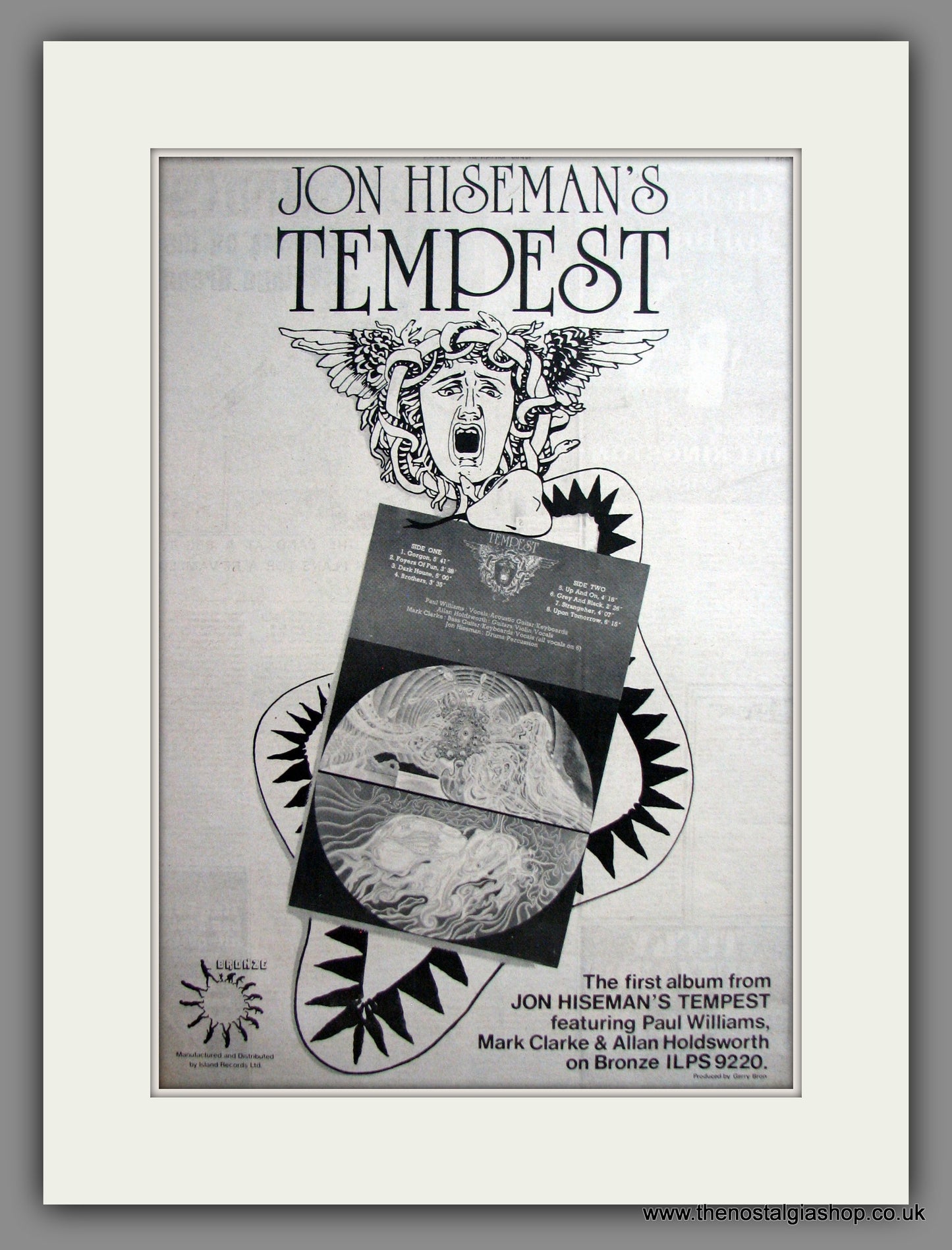 Jon Hiseman's Tempest. Original Advert 1973 (ref AD12459)