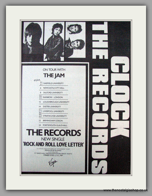 Clock The Records. UK Tour Dates. Vintage Advert 1979 (ref AD9665)