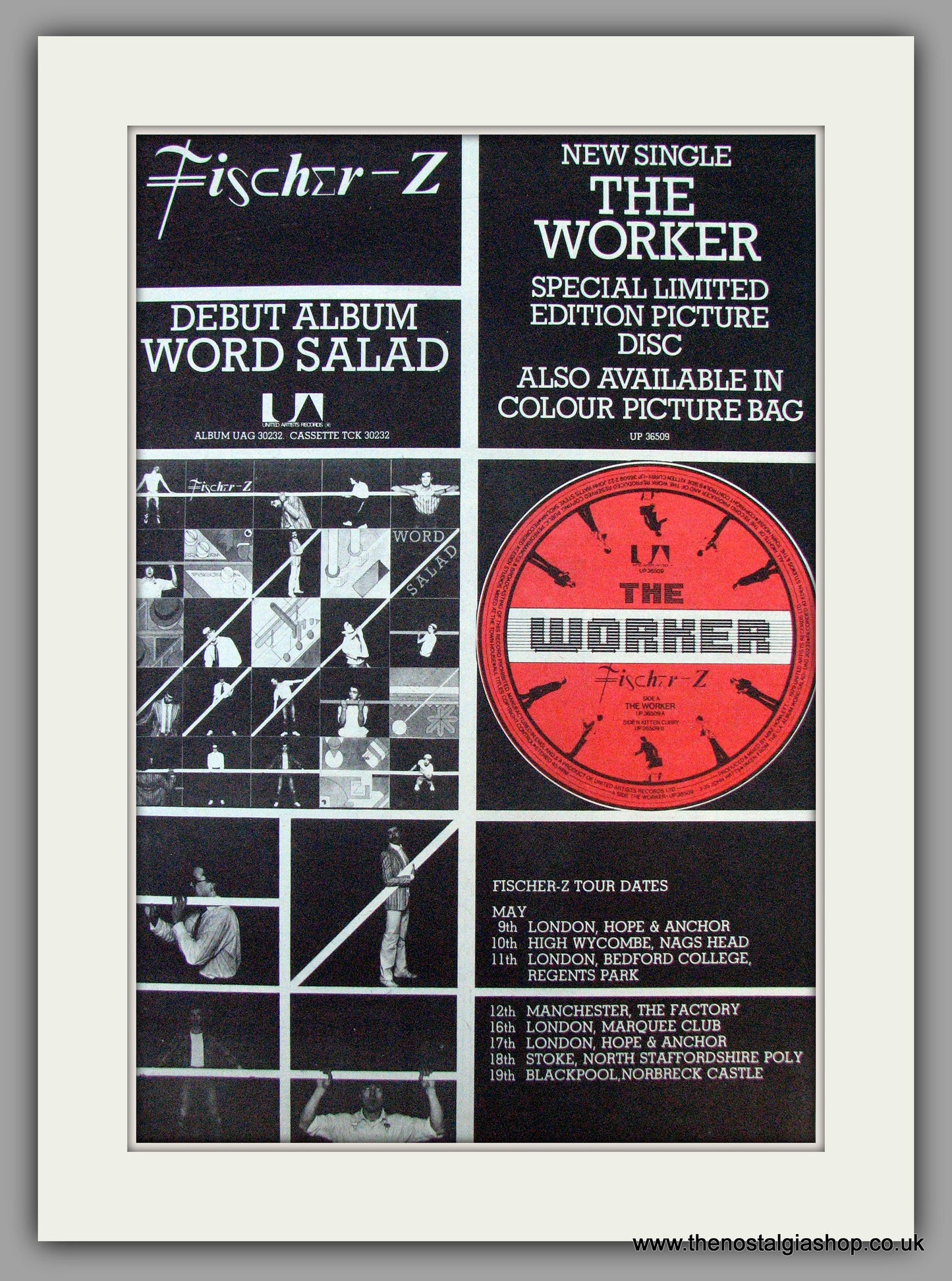 Fischer-Z. The Worker. Vintage Advert 1979 (ref AD9667)