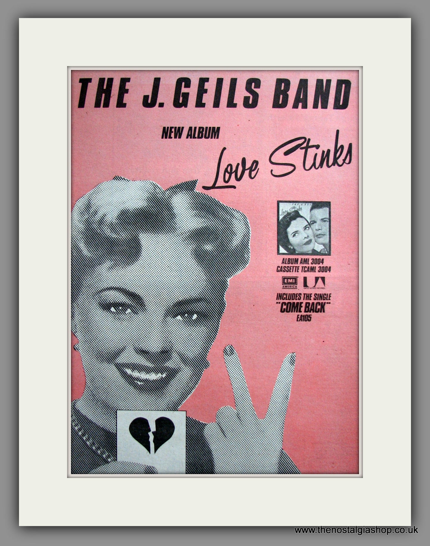 J.Geils Band (The) Love Stinks. Original Advert 1980 (ref AD12488)