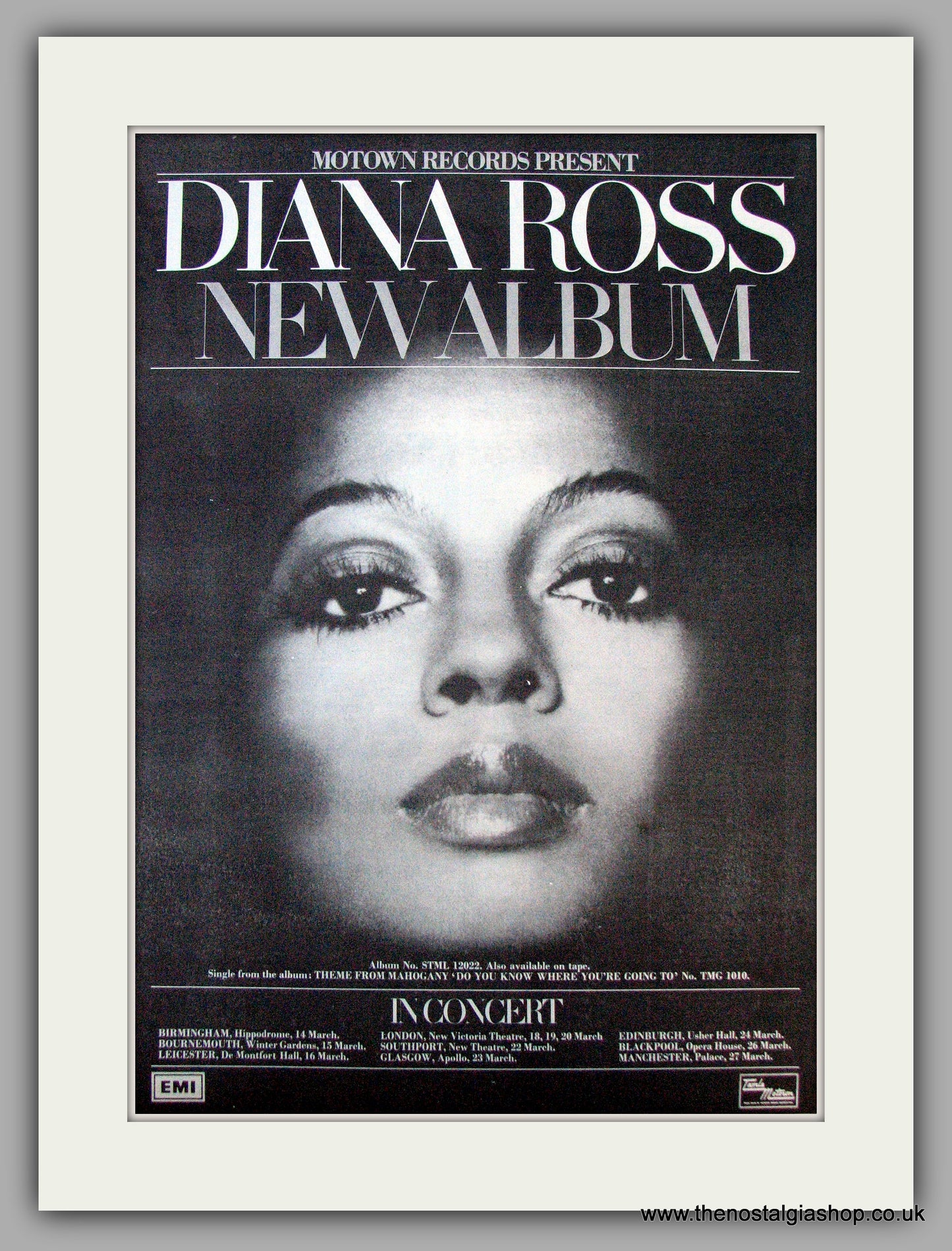 Diana Ross. In Concert. Vintage Advert 1976 (ref AD9681)