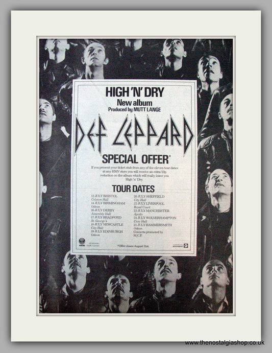 Def Leppard. High 'N' Dry. Vintage Advert 1981 (ref AD9691)