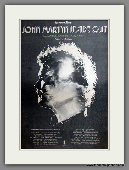 John Martyn Inside Out. Original Advert 1973 (ref AD12511)