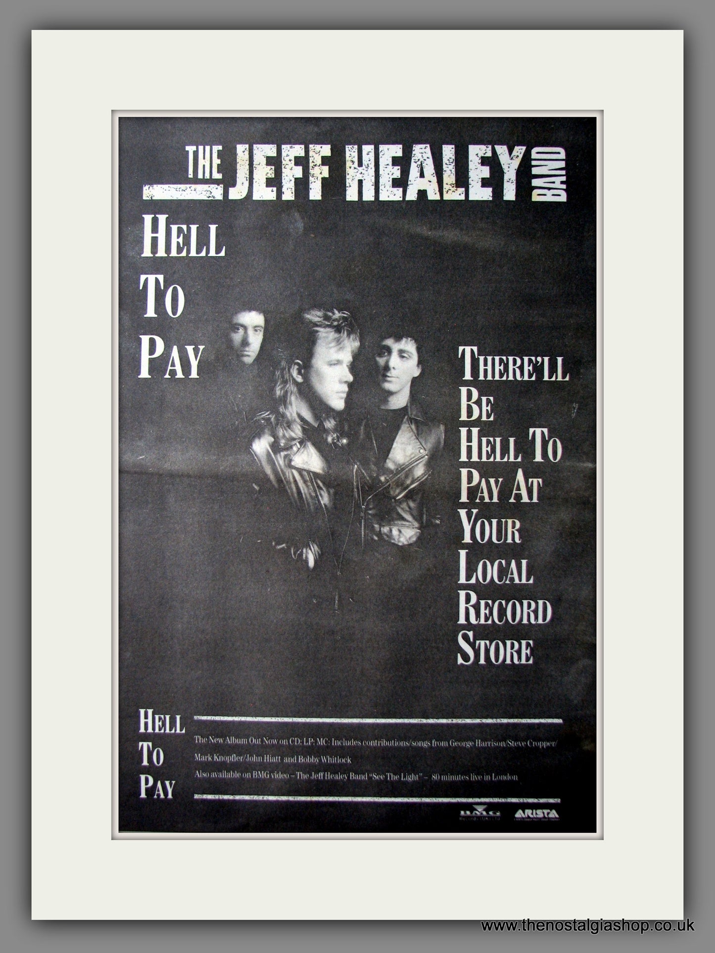 Jeff Healey Band (The) Hell to Pay. Original Advert 1990 (ref AD12520)