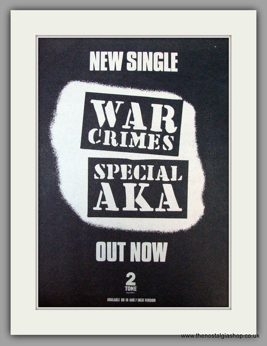 Special AKA. War Crimes. Vintage Advert 1982 (ref AD9702)